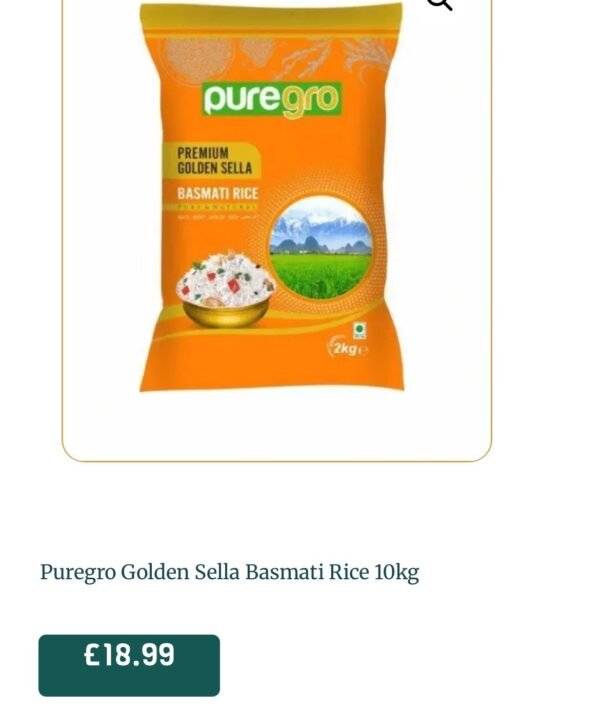 Puregro Golden Sella Basmati Rice 10kg